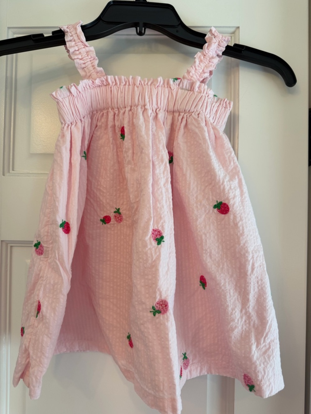 GAP Factory Pink Strawberry Embroidered Sundress